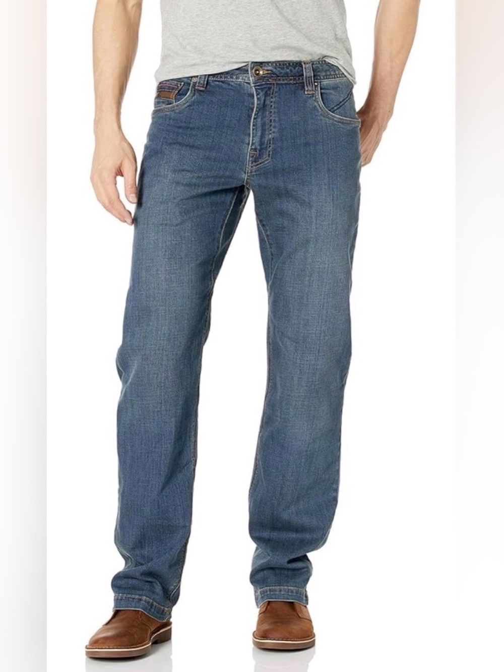 NWT prAna Axiom Jeans Men’s 30x32 Antique Stone Wash Straight Leg Stretch Denim